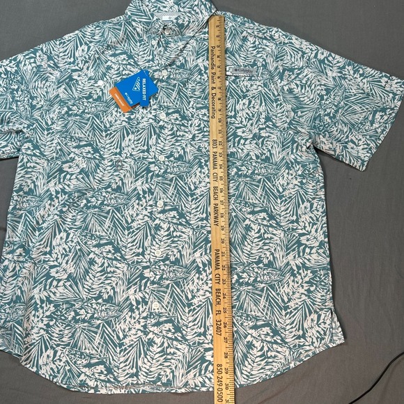 Columbia Sportswear Company Men Blue Floral Short Sleeve Button Up Shirt Sz XXL - Picture 5 of 12